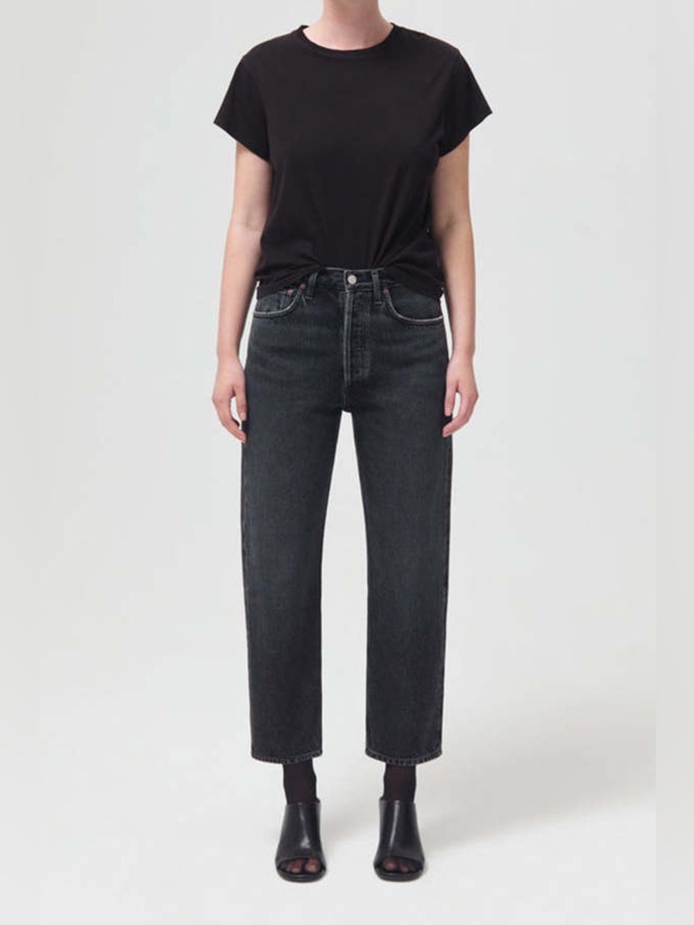AGOLDE 90s Crop Jeans Paradox Washed Black Size 30